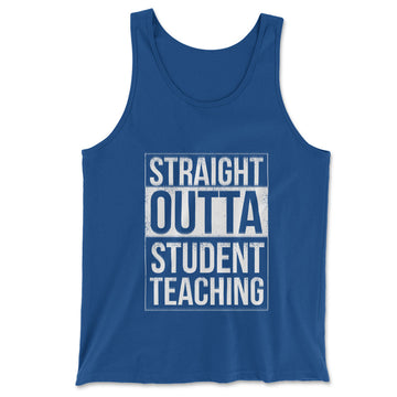 Straight Outta Student Teaching Men/Unisex Tank in True Royal color